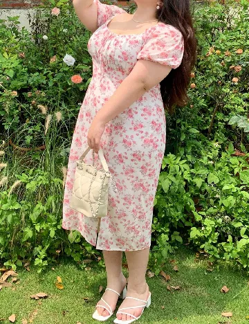 Rochie medie Dazy Plus Size, floral Floral print