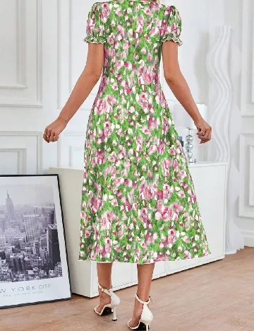 Rochie medie SHEIN, verde/roz Verde