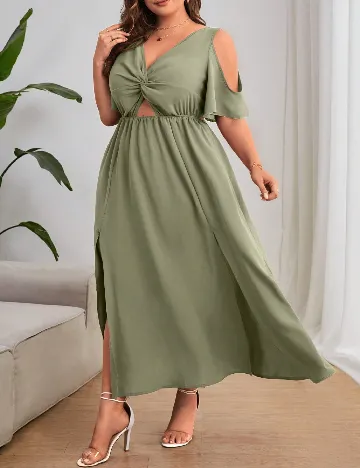 Rochie lunga SHEIN CURVE, verde Verde