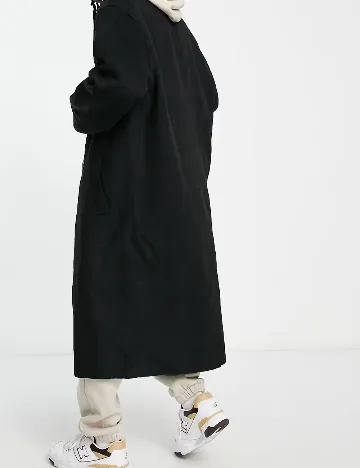 Palton Asos Plus Size Men, negru Negru