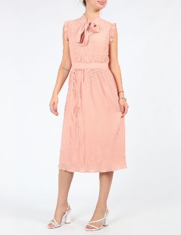 Rochie medie MOTF, roz pudra