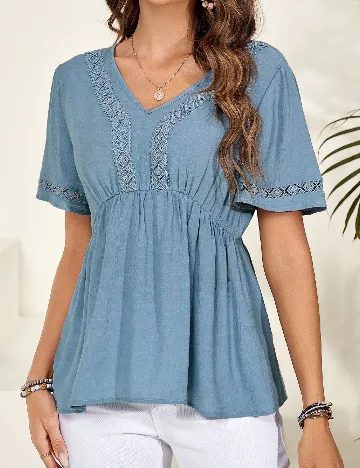Bluza Emery Rose, albastru Albastru