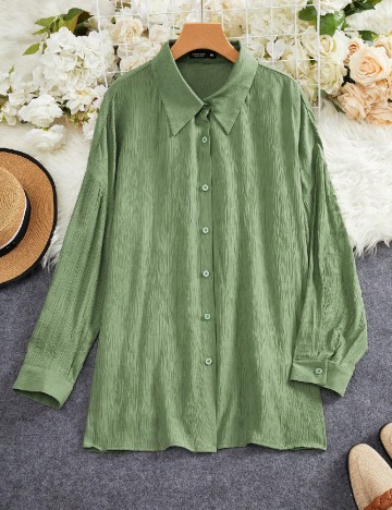 Camasa SHEIN CURVE, verde