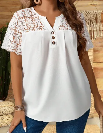 Bluza Emery Rose, alb Alb