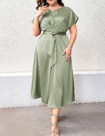 Rochie lunga SHEIN CURVE, verde Verde