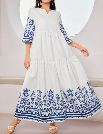 Rochie lunga SHEIN, alb/albastru Alb