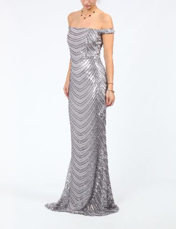 Rochie lunga Miss ord, gri