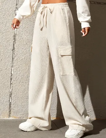 Pantaloni SHEIN, ecru Alb