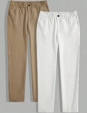 Set pantaloni 2 perechi SHEIN, crem/alb Mix culori