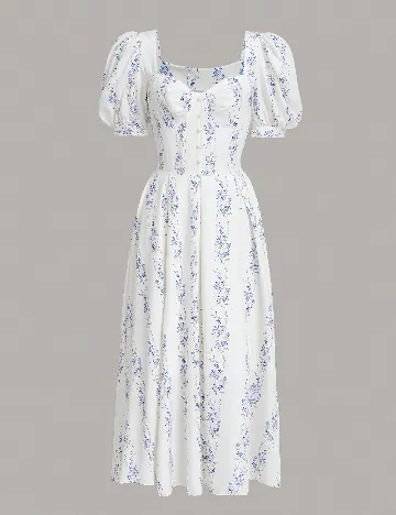 Rochie lunga SHEIN, alb/albastru Alb