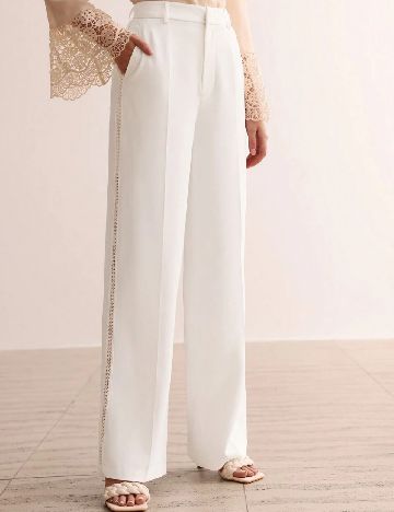 Pantaloni MOTF, alb