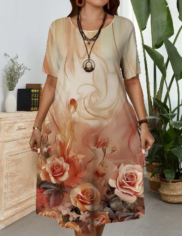 Rochie medie Emery Rose Curve, floral print Floral print