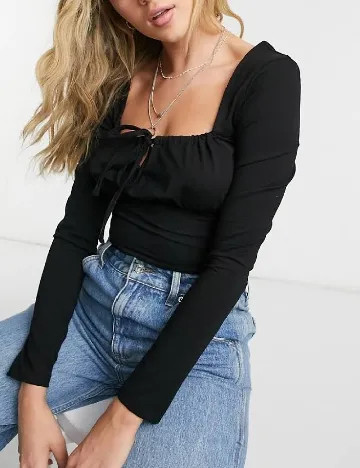 Top ASOS, negru Negru