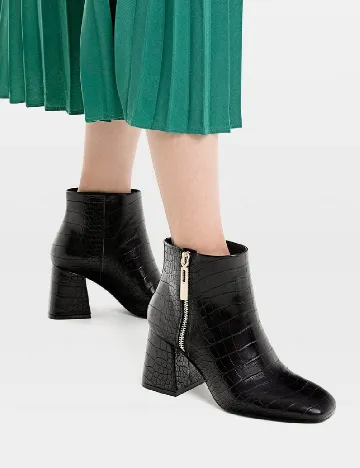 Botine Stradivarius, negru Negru