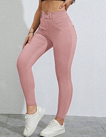 Pantaloni SHEIN, roz pudra