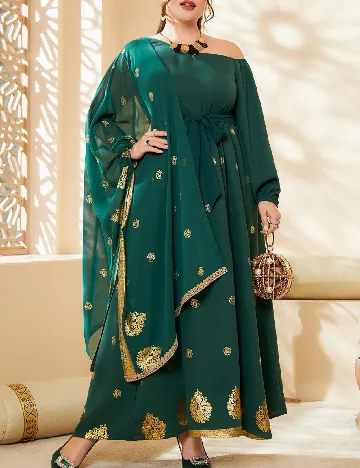 Rochie lunga SHEIN CURVE, verde Verde
