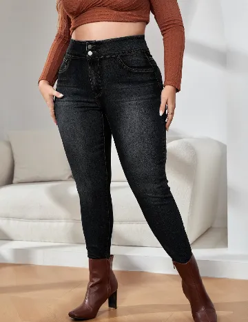 Blugi SHEIN CURVE, negru Negru