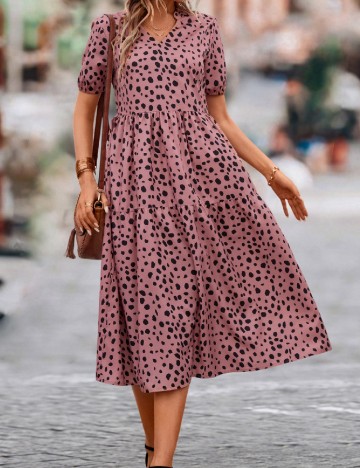Rochie medie SHEIN, roz/negru