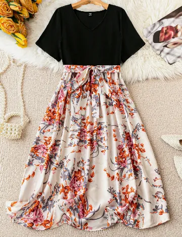 Rochie medie SHEIN CURVE, floral print Floral print
