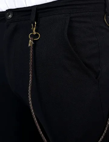 Pantaloni !Solid, negru Negru