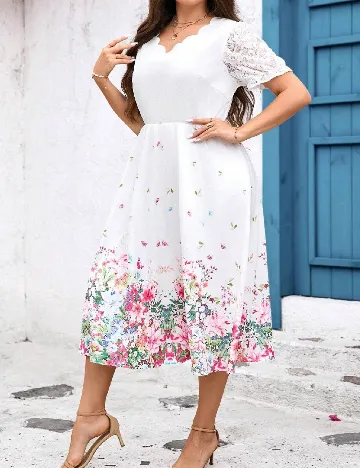 Rochie medie SHEIN CURVE, alb Alb