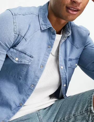 Camasa Asos Plus Size Men, albastru Albastru