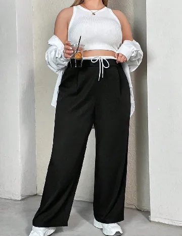 Pantaloni SHEIN CURVE, negru Negru