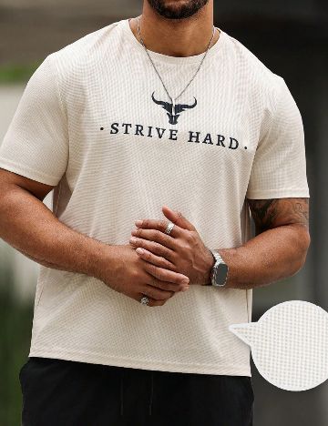 Tricou SHEIN Plus Size Men, crem