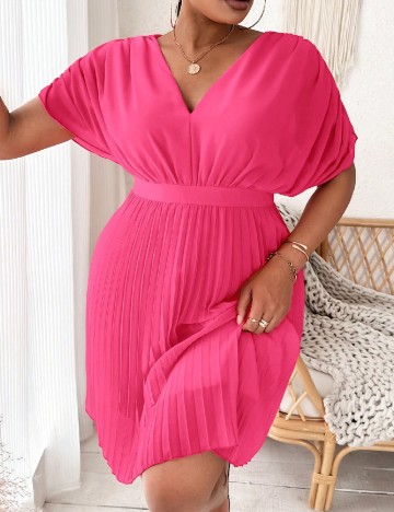 Rochie scurta SHEIN CURVE, roz