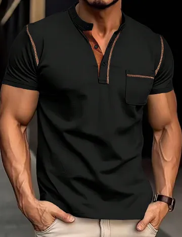 Tricou SHEIN, negru/maro Negru