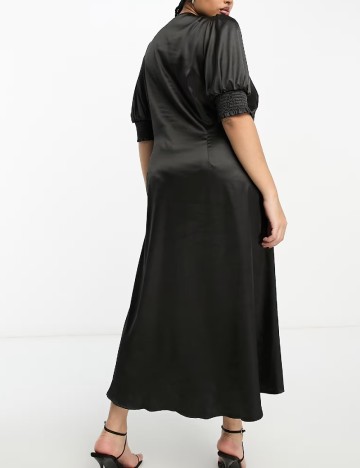 Rochie lunga Urban Threads Plus Size, negru