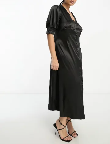 Rochie lunga Urban Threads Plus Size, negru Negru