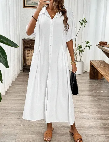 Rochie lunga SHEIN, alb Alb
