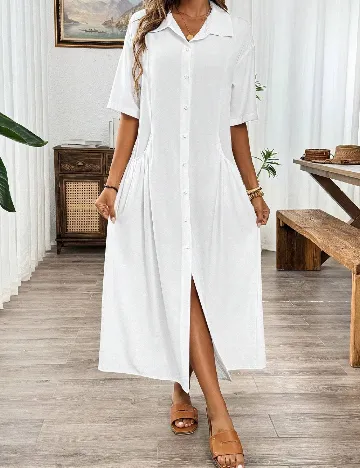 Rochie lunga SHEIN, alb Alb