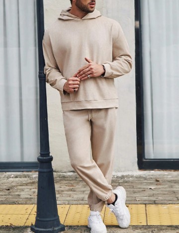 Compleu SHEIN Plus Size Men, maro deschis