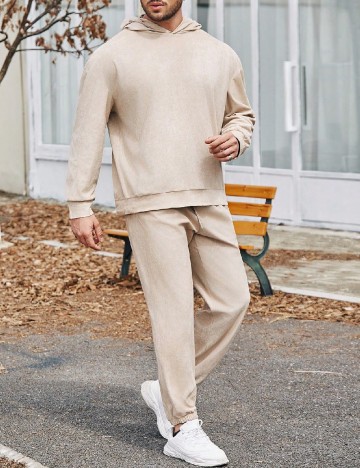 Compleu SHEIN Plus Size Men, maro deschis