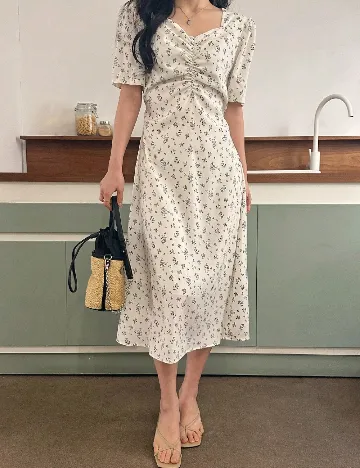 Rochie medie Dazy, alb/albastru Alb
