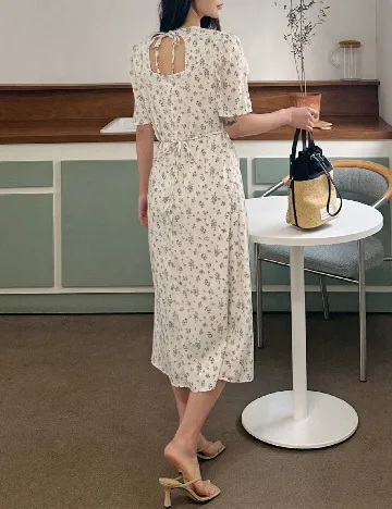 Rochie medie Dazy, alb/albastru Alb
