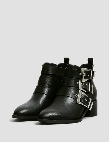 Botine Pull&Bear, negru Negru