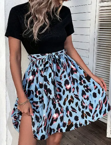 Rochie scurta SHEIN, albastru/negru Negru