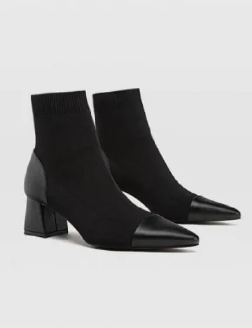 Botine Stradivarius, negru Negru