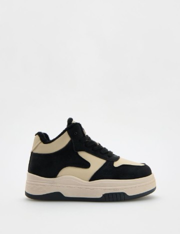 Adidasi Reserved, negru/crem