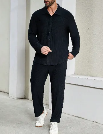 Compleu SHEIN Plus Size Men, negru Negru