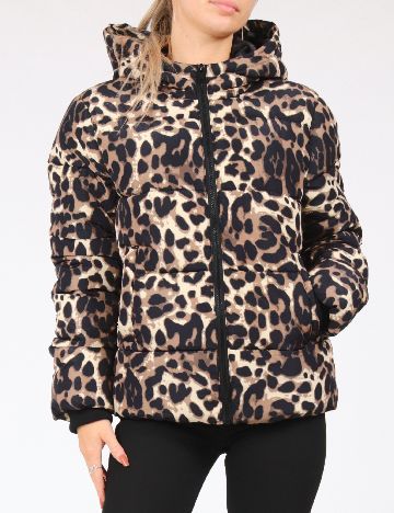 Geaca Pieces, animal print
