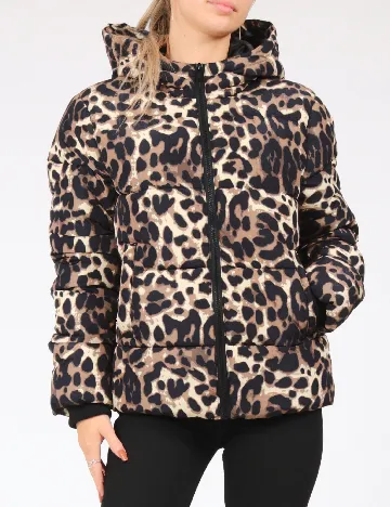 Geaca Pieces, animal print Animal print