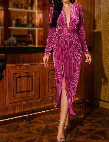 Rochie lunga Double Crazy, roz Roz