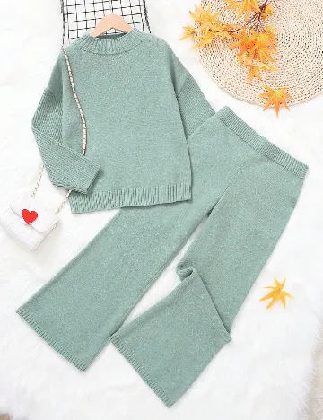 Compleu Shein Kids, verde deschis Verde