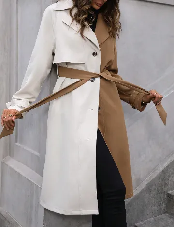 Trench SHEIN, alb/maro Maro