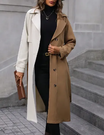 Trench SHEIN, alb/maro Maro