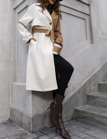 Trench SHEIN, alb/maro Maro